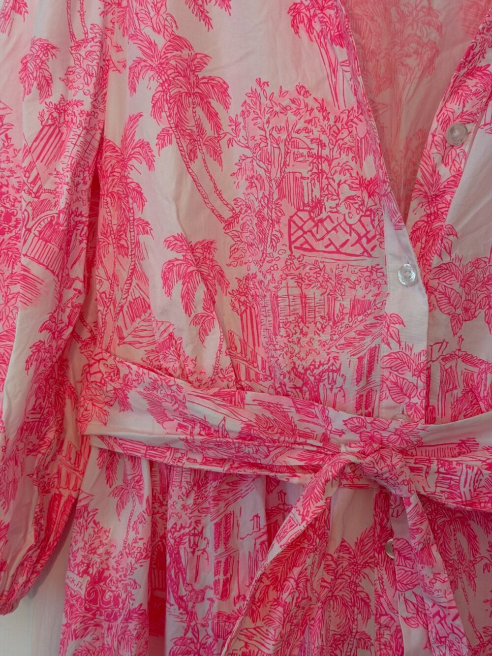 Lilly Pulitzer Amrita Cotton Shirtdress in Palm Beach Anniversary Toile - Picture 4 of 4